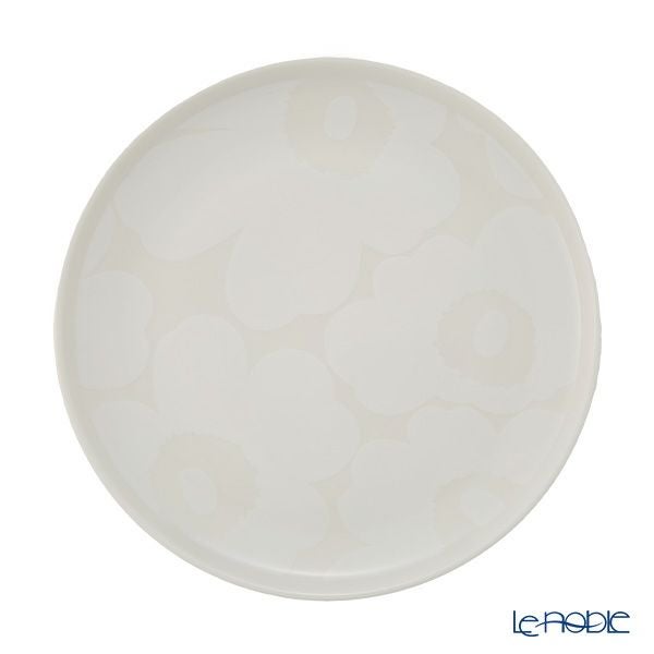 マリメッコ（marimekko） Unikko ウニッコ プレート 20cm ホワイトxナチュラルホワイト 072590-100／23AW