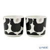 マリメッコ（marimekko） Unikko ウニッコ コーヒーカップセット（ハンドルなし）ブラック×シルバー 072780-199／23AW