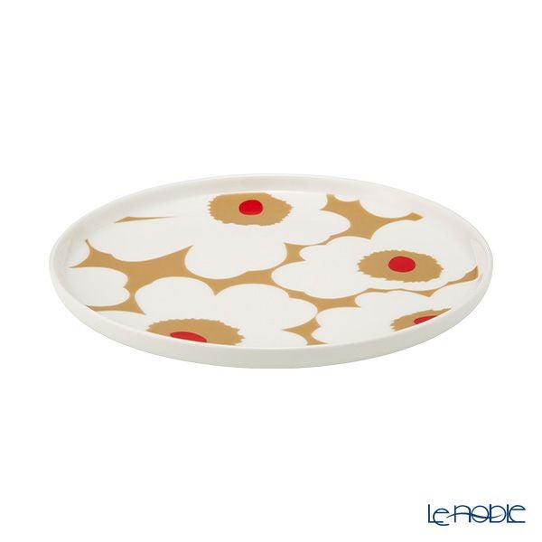 マリメッコ（marimekko） Unikko ウニッコ プレート 20cm ベージュ×レッド 072864-183／23AW