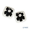 マリメッコ（marimekko） Unikko ウニッコ プレート10×10cm ブラック×シルバー ペア 072781-199／23AW
