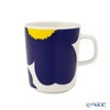 マリメッコ（marimekko） Unikko ウニッコ／けしの花 60thアニバーサリーコレクション マグカップ ホワイト×ダークブルー×イエロー 250ml 073157-152／24SS