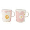 マリメッコ（marimekko） Juhla Unikko ユフラ ウニッコ／けしの花 マグカップ 250ml ホワイト×ピンク×ゴールド ペア 073998-132／25SS