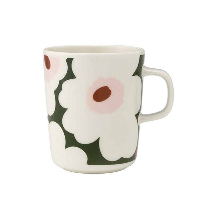 マリメッコ（marimekko） Unikko ウニッコ／けしの花 マグカップ 250ml ホワイト×ダークグリーン 073853-163／25SS