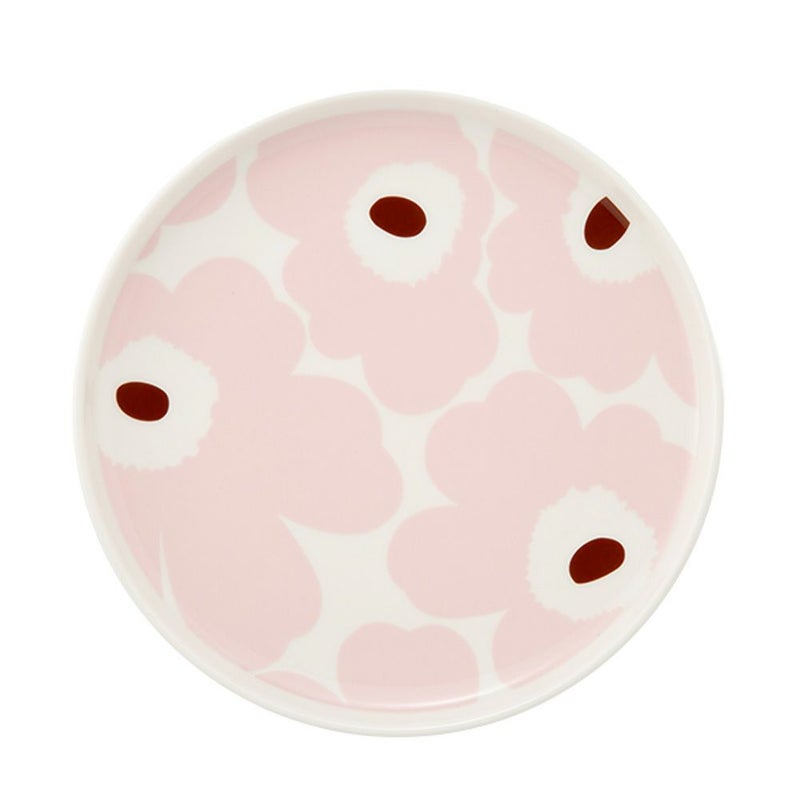 マリメッコ（marimekko） Unikko ウニッコ／けしの花 プレート 20cm ホワイト×ピンク 073954-138／25SS
