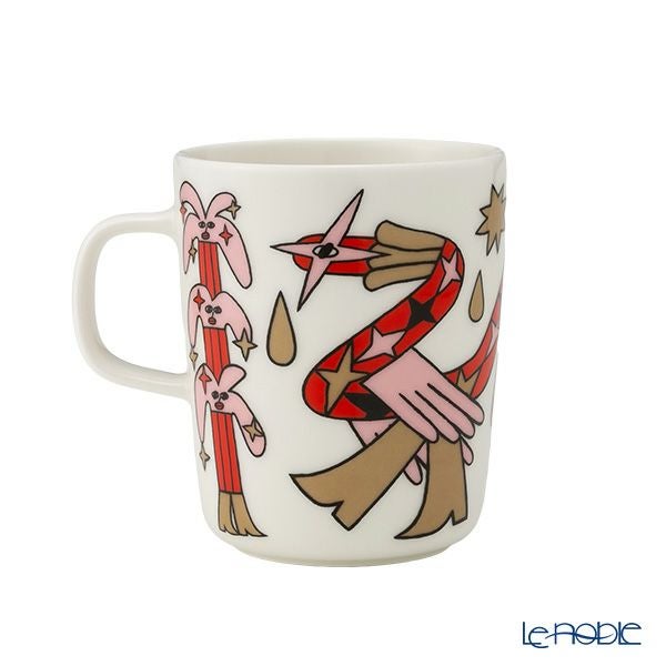 マリメッコ（marimekko） Aureate Glow オリエート グロー／金色の輝き マグカップ 250ml ライトピンク×レッド NEW YEAR 2025 074166-389／25SS