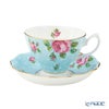 ロイヤル・アルバート ポルカブルー ヴィンテージ ティーカップ＆ソーサー
