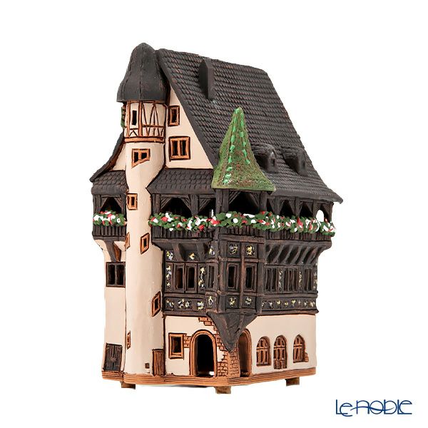 北欧リトアニア製陶器 ミデーネ MIDENE ミニチュアハウス 煙突＆香台付 フランス コルマール プフィスター館 B245AR