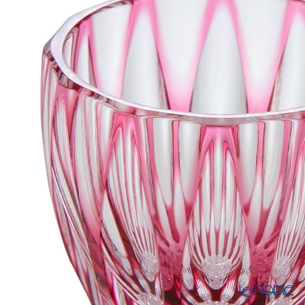 切子工房 昌榮 天満切子 菊花 ぐい呑み 樽 金赤