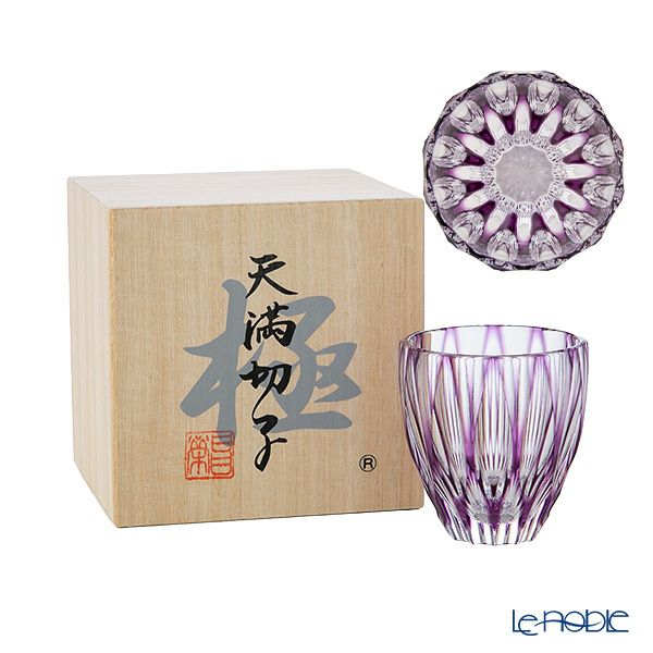 切子工房 昌榮 天満切子 菊花 ぐい呑み 樽 金紫