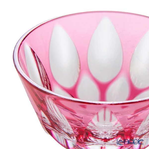 切子工房 昌榮 天満切子 蓮 ぐい呑み 華 金赤