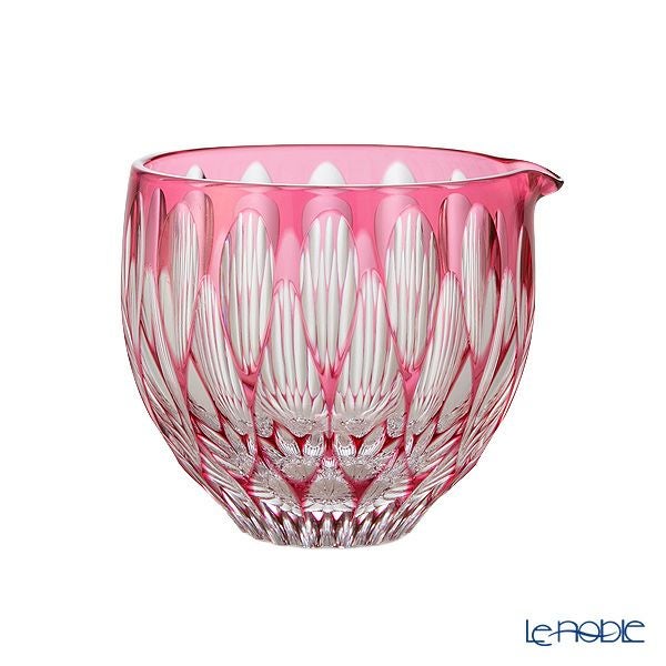 切子工房 昌榮 天満切子 菊花 片口 金赤