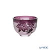 太武朗工房／タブロー 彫刻硝子 夢柄子 ぶどう紋 ぐい呑／豆鉢 ピンク／パープル 80ml 3400