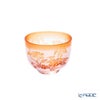 太武朗工房／タブロー 彫刻硝子 夢柄子 鉄線紋 ぐい呑／豆鉢 ピンクレッド 80ml 4300