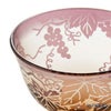 太武朗工房／タブロー 彫刻硝子 夢柄子 ぶどう紋 食前酒グラス／脚付小鉢 アンバー／パープル 100ml 3107