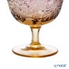 太武朗工房／タブロー 彫刻硝子 夢柄子 ぶどう紋 食前酒グラス／脚付小鉢 アンバー／パープル 100ml 3107