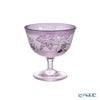 太武朗工房／タブロー 彫刻硝子 夢柄子 ぶどう紋 食前酒グラス／脚付小鉢 ピンク／パープル 100ml 3407