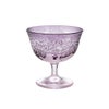 太武朗工房／タブロー 彫刻硝子 夢柄子 ぶどう紋 食前酒グラス／脚付小鉢 ピンク／パープル 100ml 3407