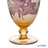 太武朗工房／タブロー 彫刻硝子 夢柄子 ぶどう紋 ゴブレット アンバー／パープル 230ml 3144