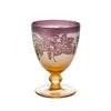 太武朗工房／タブロー 彫刻硝子 夢柄子 ぶどう紋 ゴブレット アンバー／パープル 230ml 3144