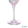 太武朗工房／タブロー 彫刻硝子 夢柄子 ぶどう紋 ワイングラス ピンク／グリーン 140ml 3028
