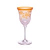 太武朗工房／タブロー 彫刻硝子 夢柄子 鉄線紋 ワイングラス ピンク／レッド140ml 4328