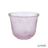 太武朗工房／タブロー 彫刻硝子 夢柄子 ぶどう紋 冷茶椀 ピンク／パープル 180ml 3405