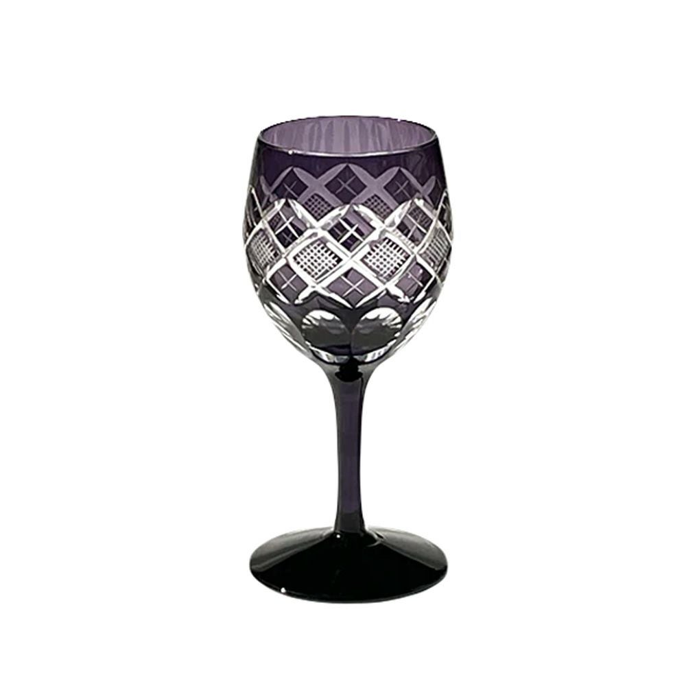 太武朗工房／タブロー 矢来魚子紋 ワイングラス 江戸紫 160ml 90408M