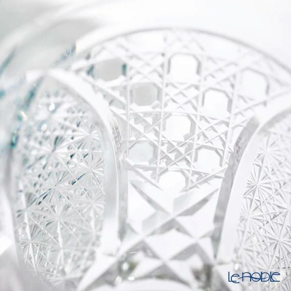 太武朗工房／タブロー 菊繋ぎに籠目紋 オールドグラス 透き クリア 250ml 伝統工芸士 木村泰典 作 5136-30