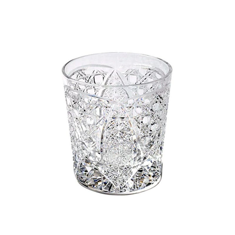 太武朗工房／タブロー 菊繋ぎに籠目紋 オールドグラス 透き クリア 250ml 伝統工芸士 木村泰典 作 5136-30