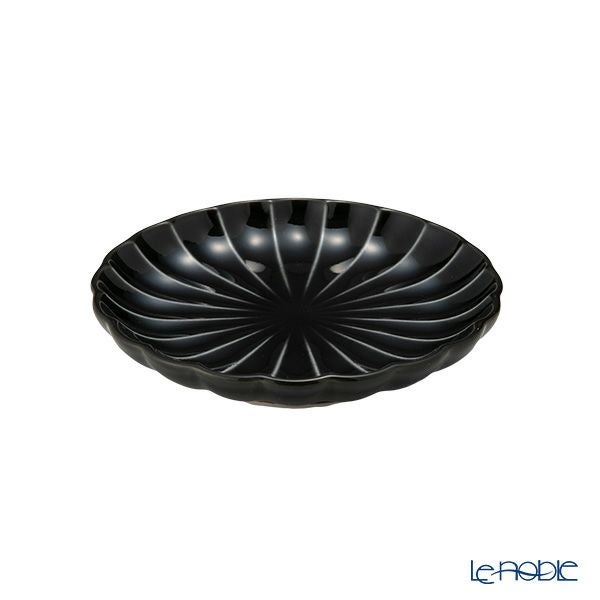 カネコ小兵製陶所 ぎやまん陶 小皿 10cm 3寸 墨ブラック