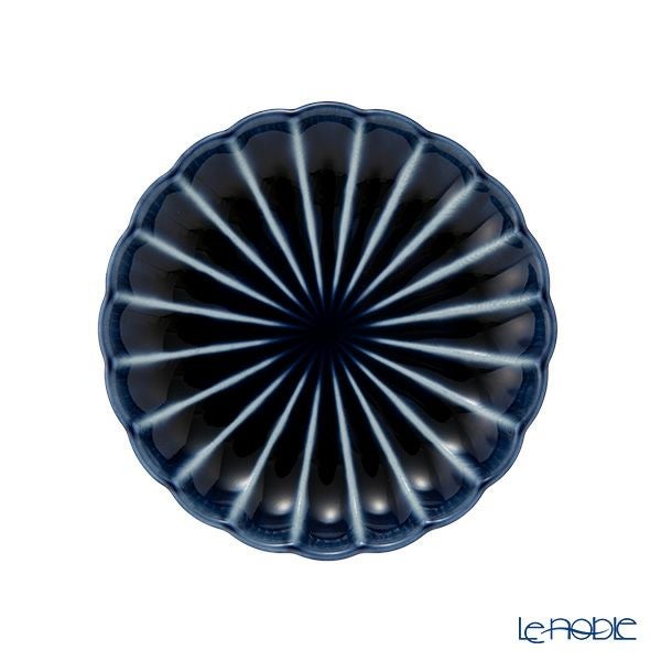 カネコ小兵製陶所 ぎやまん陶 小皿 10cm 3寸 茄子紺ブルー