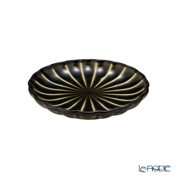 カネコ小兵製陶所 ぎやまん陶 小皿 10cm 3寸 利休グリーン