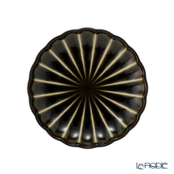 カネコ小兵製陶所 ぎやまん陶 小皿 10cm 3寸 利休グリーン