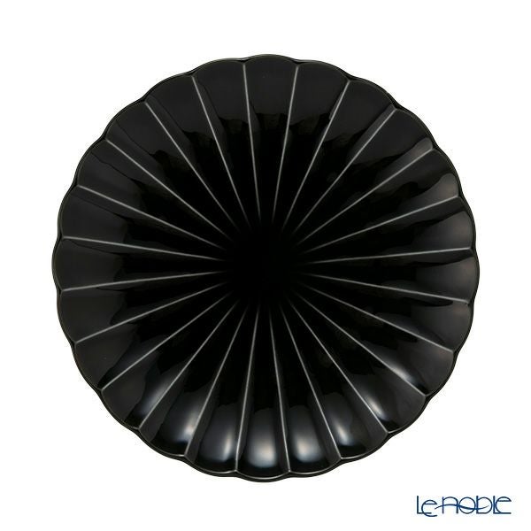 カネコ小兵製陶所 ぎやまん陶 中皿 20.5cm 7寸 墨ブラック