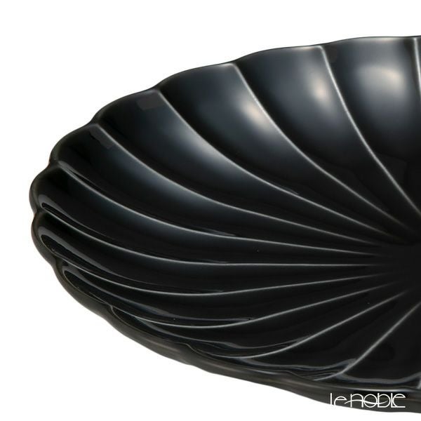 カネコ小兵製陶所 ぎやまん陶 中皿 20.5cm 7寸 墨ブラック