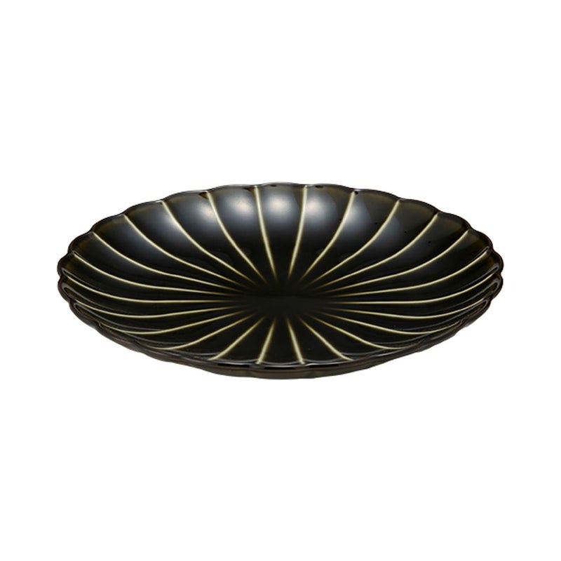 カネコ小兵製陶所 ぎやまん陶 中皿 20.5cm 7寸 利休グリーン