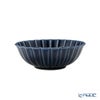 カネコ小兵製陶所 ぎやまん陶 浅小鉢／ラウンドボウル 12cm 茄子紺ブルー