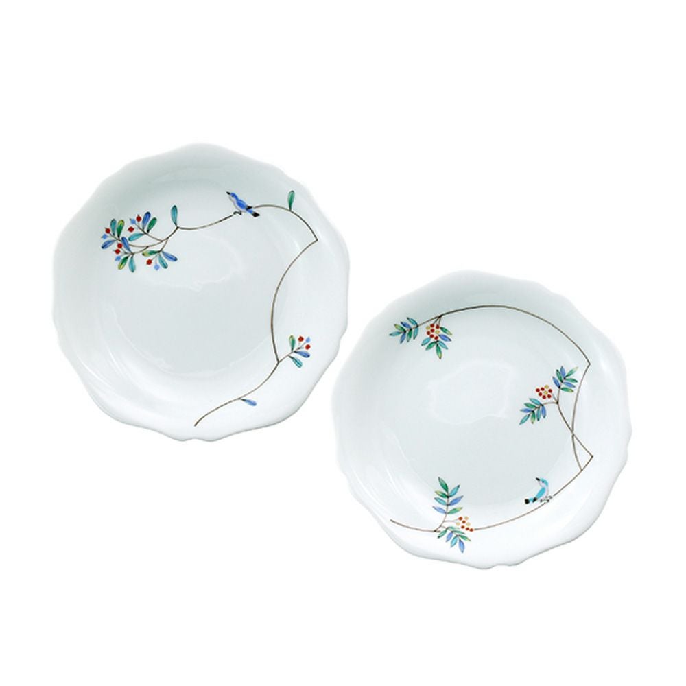 香蘭社 小鳥の詩 中皿 16cm ペア 1016-2FRKK5
