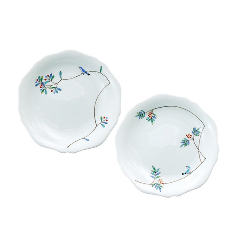 香蘭社 小鳥の詩 中皿 16cm ペア 1016-2FRKK5