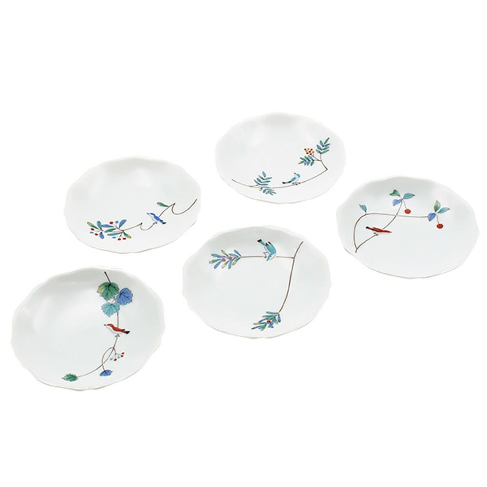 香蘭社 小鳥の詩 小皿揃 10cm 5枚セット 1016-FRKK3