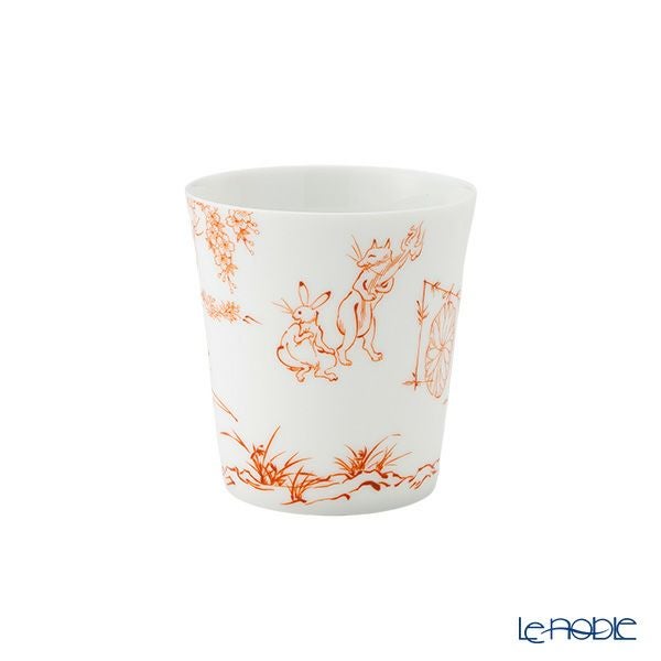 香蘭社 鳥獣戯画 弓矢 フリーカップ 250ml 赤 2221A-1CHK