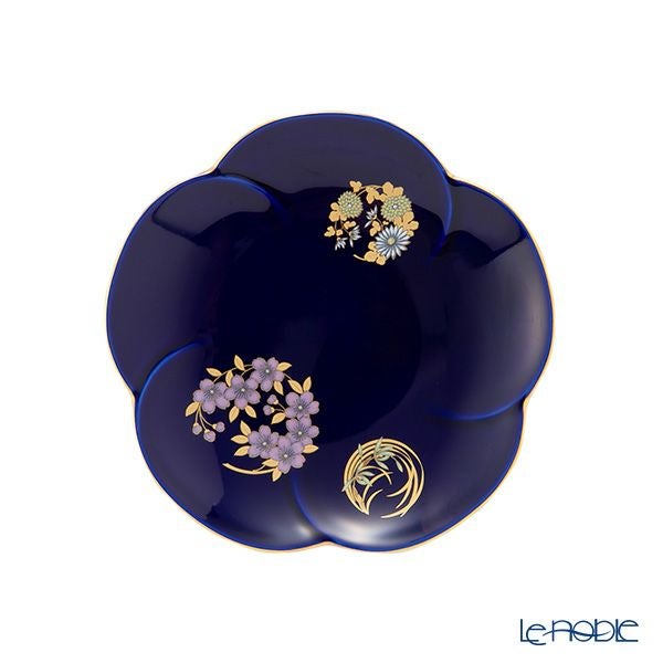 香蘭社 ルリ花丸紋 銘々皿5枚揃 R3003-FS4