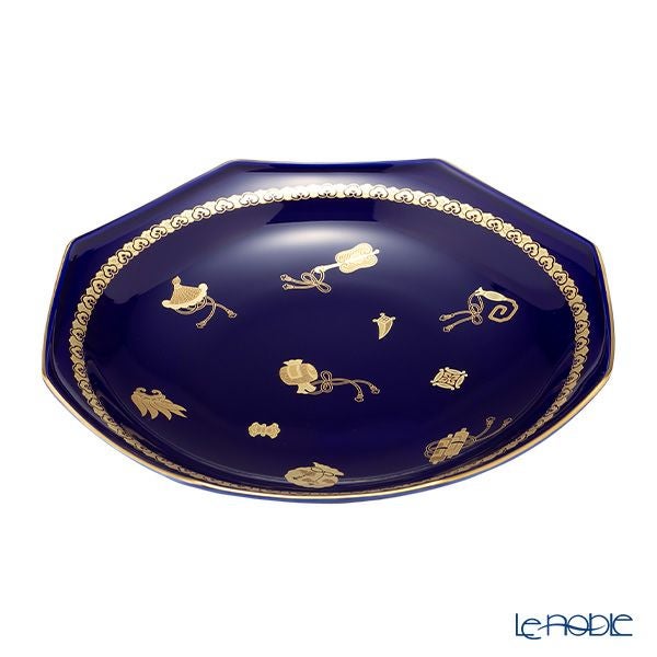 香蘭社 ルリ宝づくし 八角皿 24cm R724-EV8