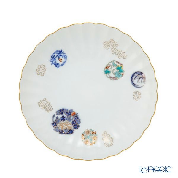 香蘭社 金ミル花丸紋 中皿 18.5cm ペア