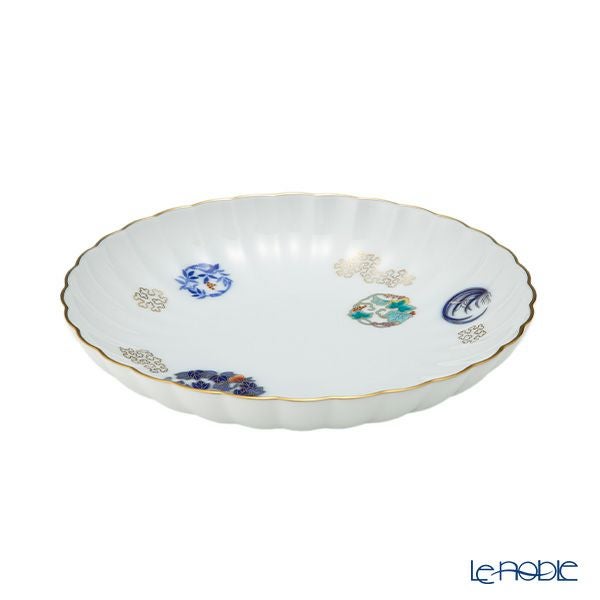 香蘭社 金ミル花丸紋 中皿 18.5cm ペア