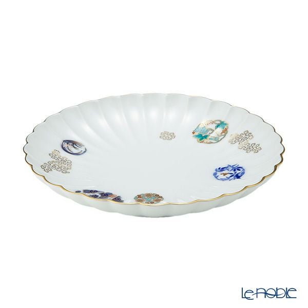 香蘭社 金ミル花丸紋 盛り皿 21.5cm