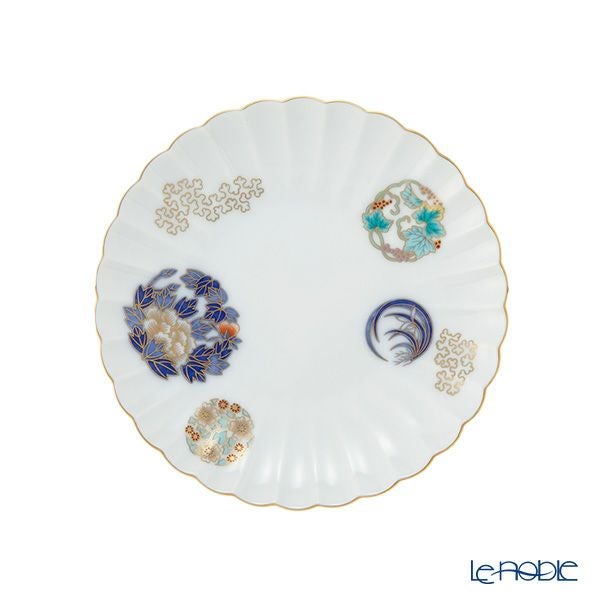 香蘭社 金ミル花丸紋 銘々皿 13.5cm