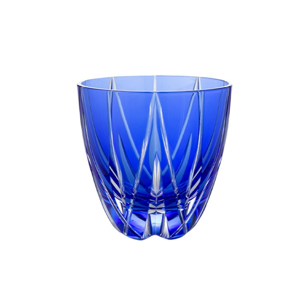 田島硝子 江戸切子 星華紋 ぐい呑み 青藍 75ml