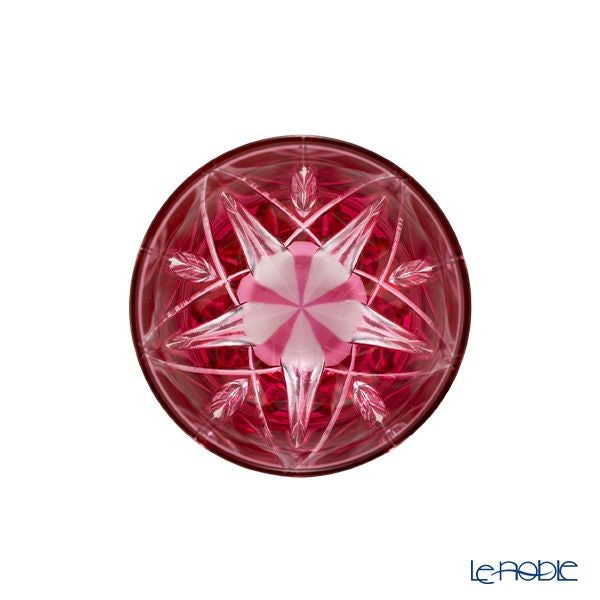 【伝統工芸】田島硝子 江戸切子 星華紋 ぐい呑み 金赤 75ml TK21-301-1P