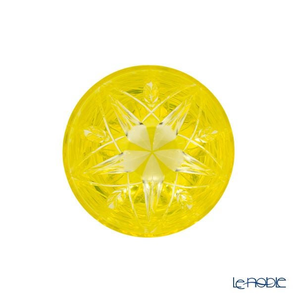 【伝統工芸】田島硝子 江戸切子 星華紋 ぐい呑み 黄 75ml TK21-301-1Y